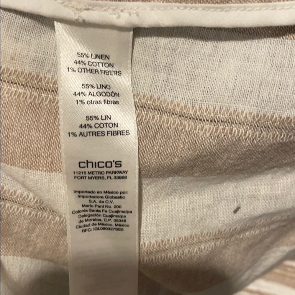 CHICOS Striped Linen One Button Blazer - Picture 11 of 11